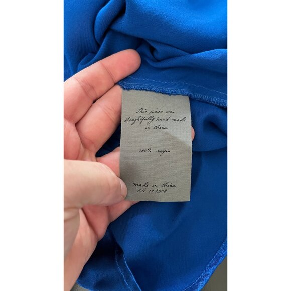 RAQUEL ALLEGRA VALENTINA LAPIS BLUE SLIP EVENING GOWN DRESS S - Picture 10 of 11